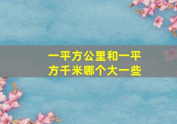 一平方公里和一平方千米哪个大一些