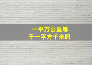 一平方公里等于一平方千米吗