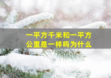 一平方千米和一平方公里是一样吗为什么