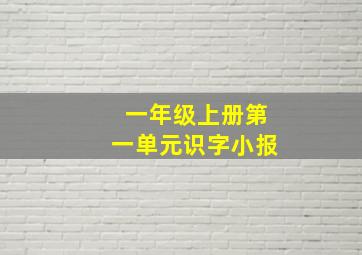 一年级上册第一单元识字小报