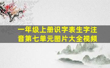 一年级上册识字表生字注音第七单元图片大全视频