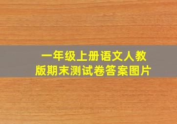 一年级上册语文人教版期末测试卷答案图片