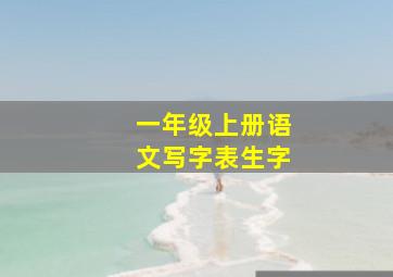 一年级上册语文写字表生字