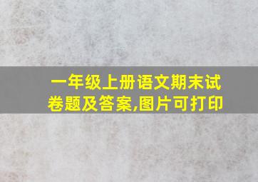 一年级上册语文期末试卷题及答案,图片可打印