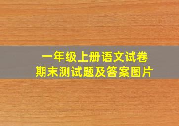 一年级上册语文试卷期末测试题及答案图片