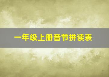 一年级上册音节拼读表