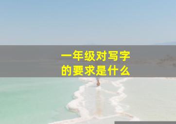 一年级对写字的要求是什么