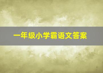 一年级小学霸语文答案