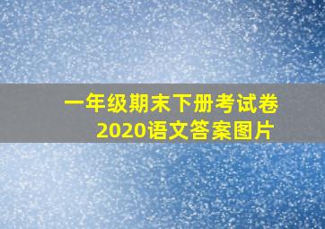 一年级期末下册考试卷2020语文答案图片