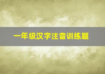 一年级汉字注音训练题