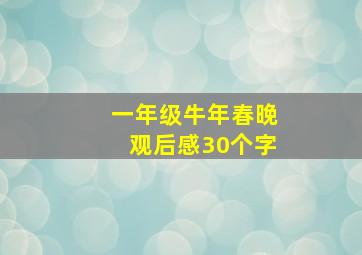 一年级牛年春晚观后感30个字