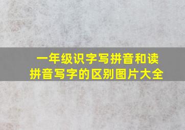 一年级识字写拼音和读拼音写字的区别图片大全