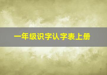 一年级识字认字表上册