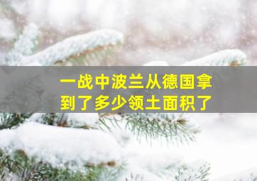 一战中波兰从德国拿到了多少领土面积了