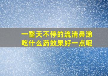 一整天不停的流清鼻涕吃什么药效果好一点呢