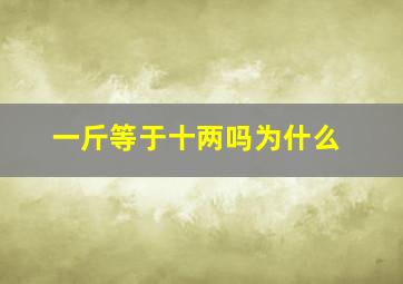 一斤等于十两吗为什么