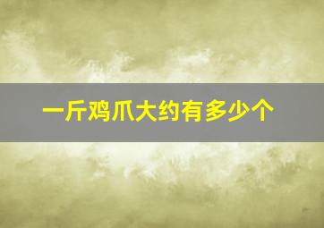 一斤鸡爪大约有多少个