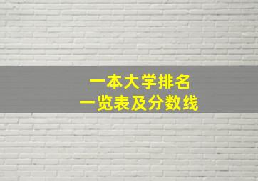 一本大学排名一览表及分数线