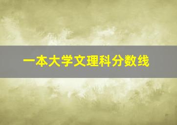 一本大学文理科分数线