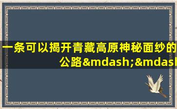 一条可以揭开青藏高原神秘面纱的公路——青藏公路