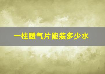 一柱暖气片能装多少水