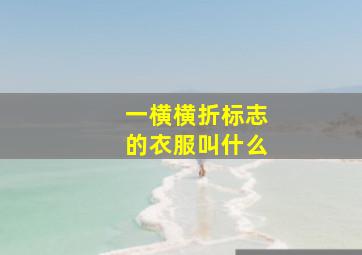 一横横折标志的衣服叫什么