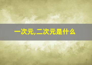 一次元,二次元是什么