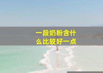 一段奶粉含什么比较好一点