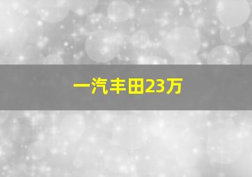 一汽丰田23万