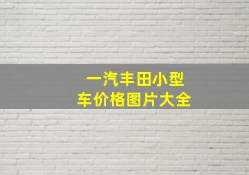 一汽丰田小型车价格图片大全