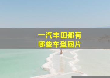 一汽丰田都有哪些车型图片