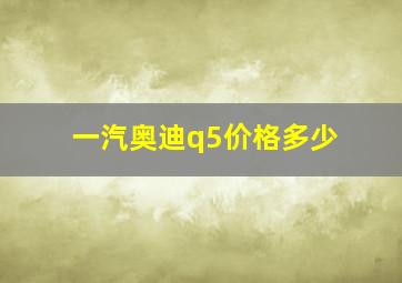 一汽奥迪q5价格多少