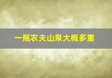 一瓶农夫山泉大概多重