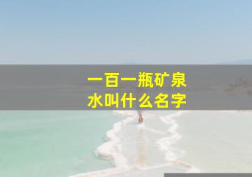 一百一瓶矿泉水叫什么名字