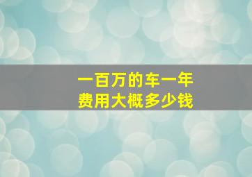 一百万的车一年费用大概多少钱