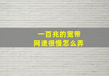 一百兆的宽带网速很慢怎么弄