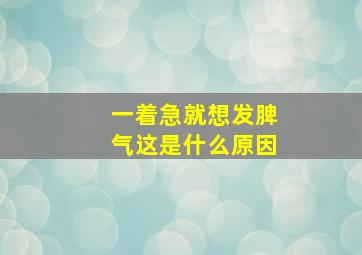 一着急就想发脾气这是什么原因