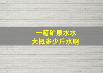 一箱矿泉水水大概多少斤水啊