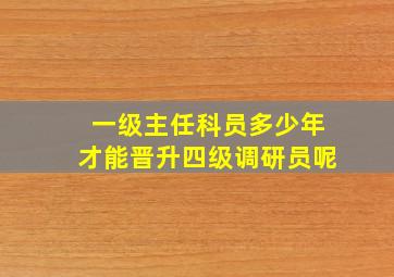 一级主任科员多少年才能晋升四级调研员呢