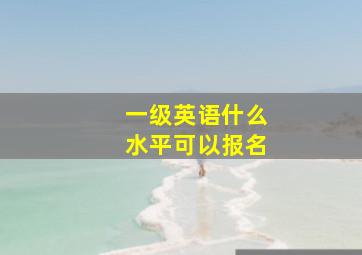 一级英语什么水平可以报名