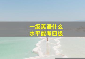 一级英语什么水平能考四级