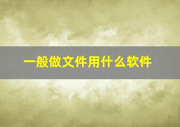 一般做文件用什么软件