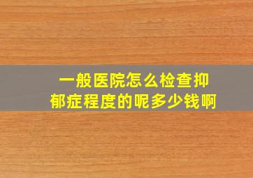 一般医院怎么检查抑郁症程度的呢多少钱啊