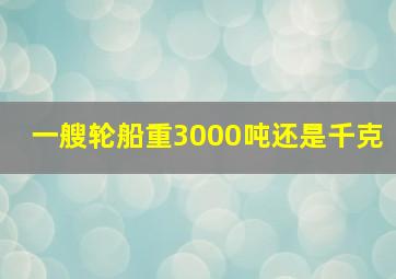 一艘轮船重3000吨还是千克