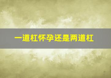 一道杠怀孕还是两道杠