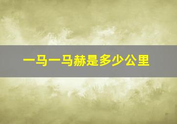 一马一马赫是多少公里