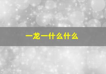 一龙一什么什么