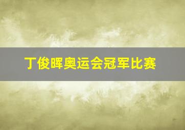 丁俊晖奥运会冠军比赛