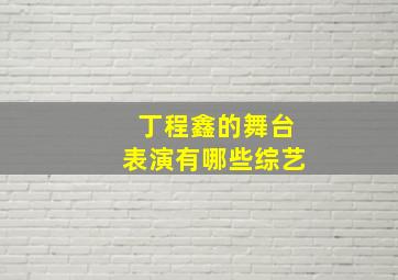 丁程鑫的舞台表演有哪些综艺