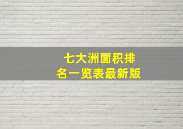 七大洲面积排名一览表最新版